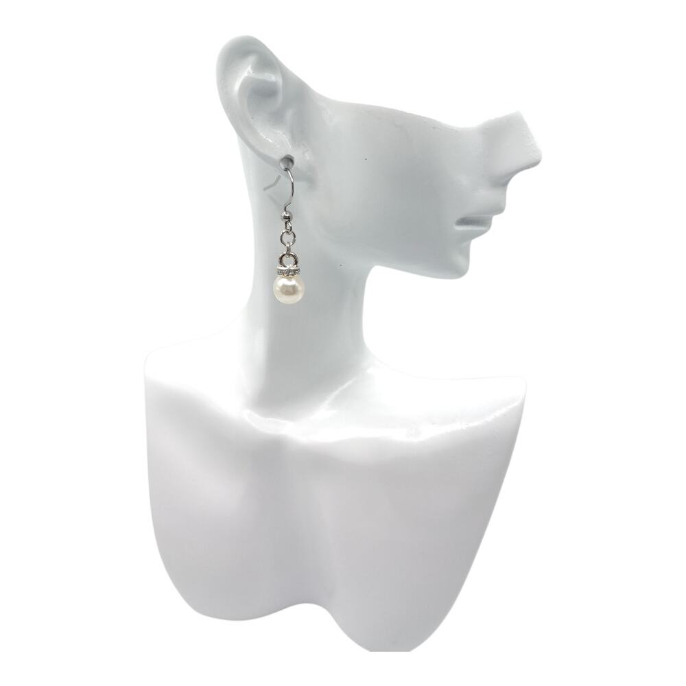 Faux Pearl Drop Earrings | Classy Elegant Jewelry - Picture 4 of 4